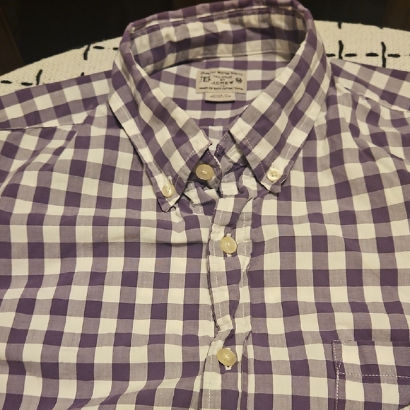 J. Crew Purple Checkered Men's Shirt - Picture 3 of 7